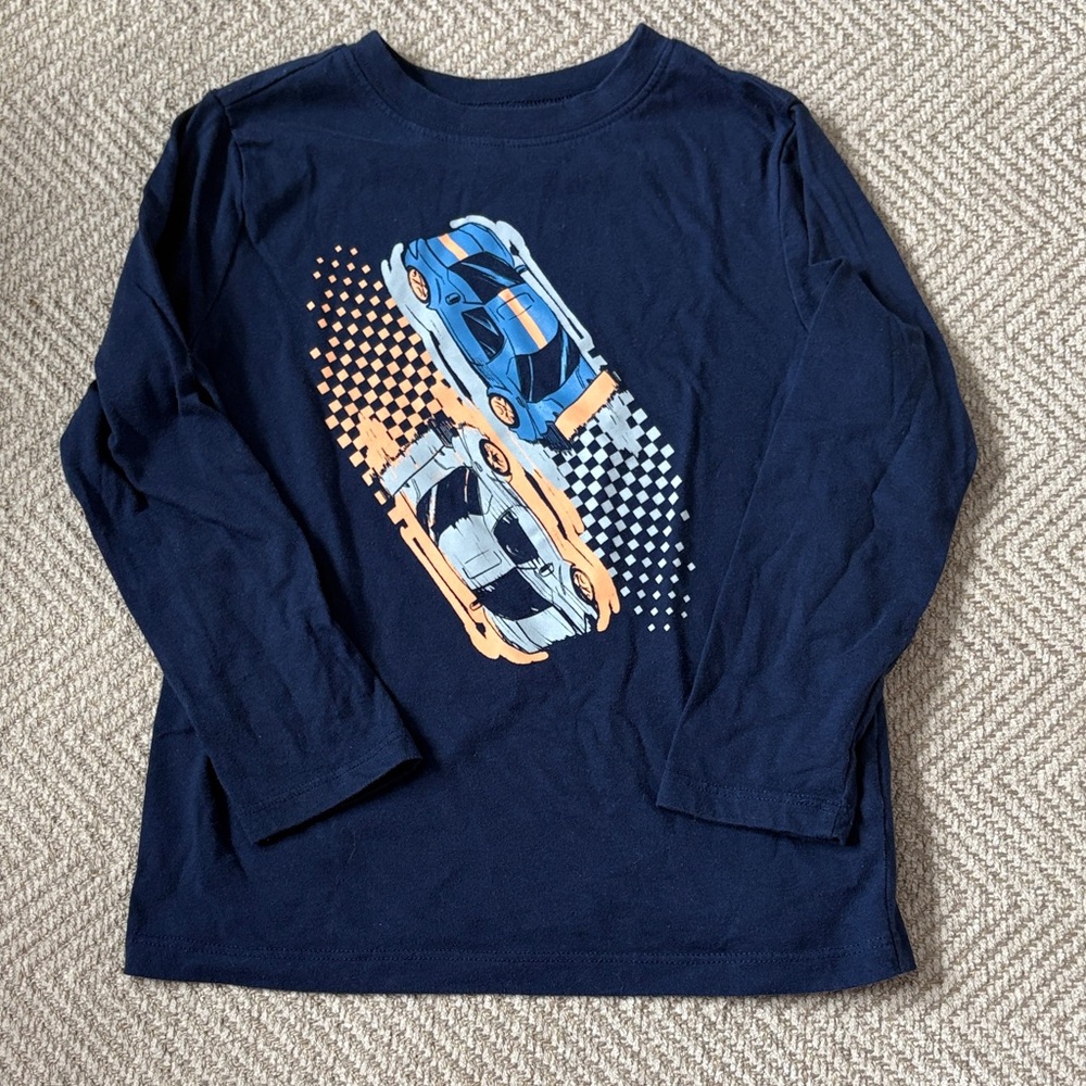 • Carters Navy Blue Car Graphic Long Sleeve Shirt